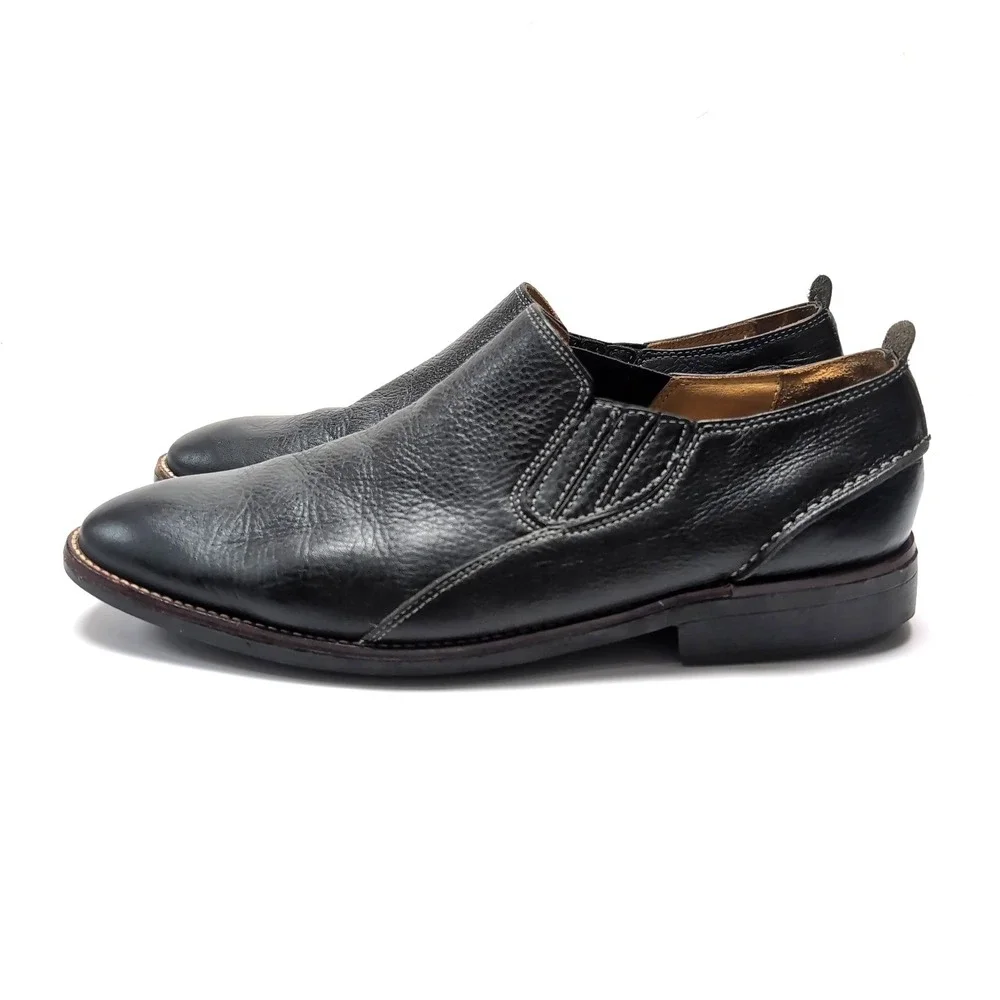 Sandro Moscoloni Leather Slip-On Low Ankle Boots Mens 10 Black‎ Comfort Shoes